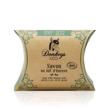Savon Bio Argile Verte - Petit Grain lait d’ânesse 25g DONKEYS AND CO