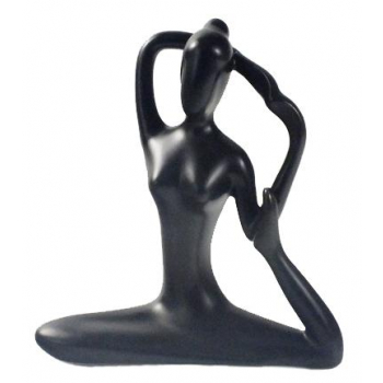 Statuette en Porcelaine Posture de la Sirène Noir mat 10 cm