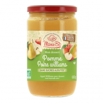 Purée pommes-poire Williams 680g bio - Mamie Bio