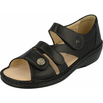 FINN COMFORT Sandale Classic-Soft Noir talon 25 mm chaussant large