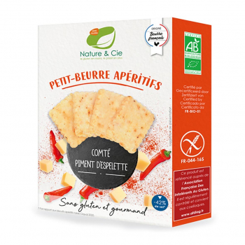 Petits-beurres apéritifs comté-piment d'Espelette sans gluten 80g bio - Nature & Cie