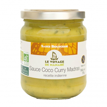 Sauce coco curry de Madras 190g bio - Voyage de Mamabe