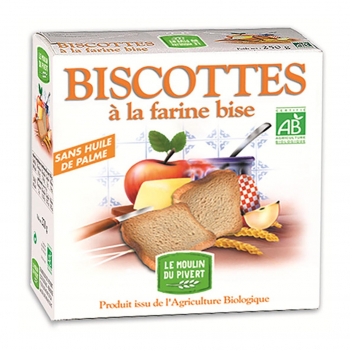 Biscottes Bio à la Farine Bise 270g-Le Moulin du Pivert