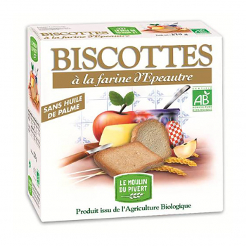 Biscottes à la farine d'épeautre bio & vegan