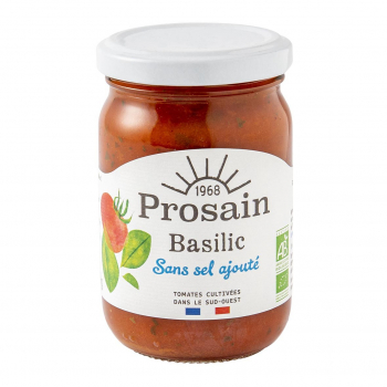 Sauce tomate-basilic sans sel ajouté 200g bio - PROSAIN