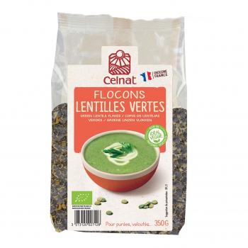 Flocons de lentilles vertes 350g bio - Celnat