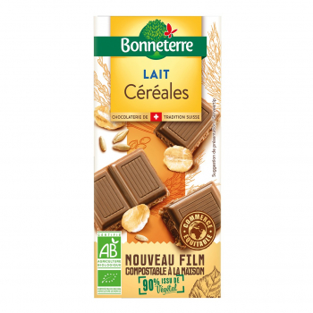 Chocolat lait céréales 100g bio - Bonneterre