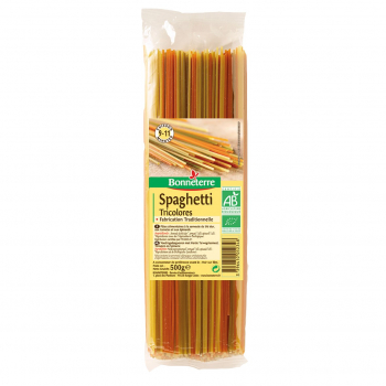 Spaghetti tricolores 500g bio - Bonneterre