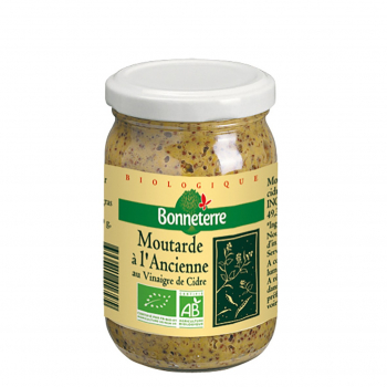 Moutarde à l'ancienne au vinaigre de cidre 200g bio - Bonneterre
