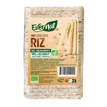 Fines galettes de riz 130g bio - Evernat