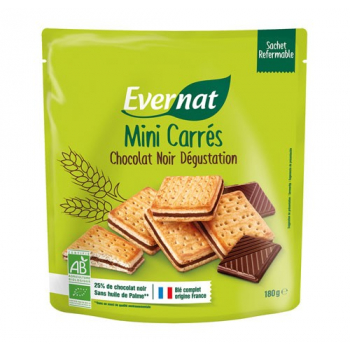 Mini carrés chocolat noir 180g bio - Evernat