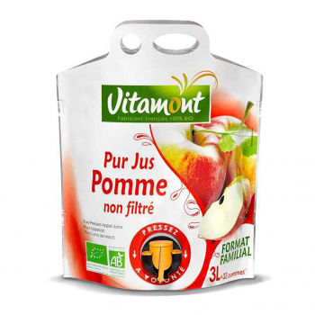 Pur jus de pomme non filtré 3L bio - Vitamont