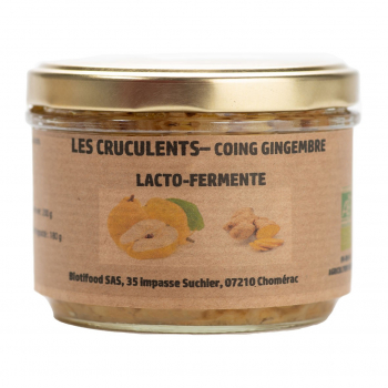 Coing gingembre lactofermentés 180g bio - Les Cruculents