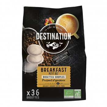 Café dosettes souples petit dej' 36x7g Bio - Destination