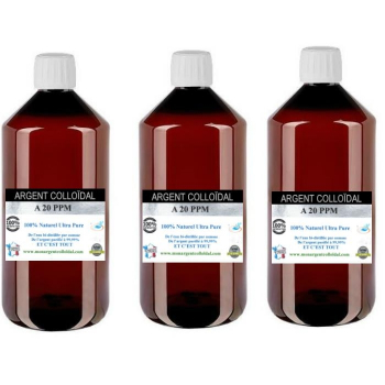 Argent-colloïdal A 20 ppm 3 x 1 Litre
