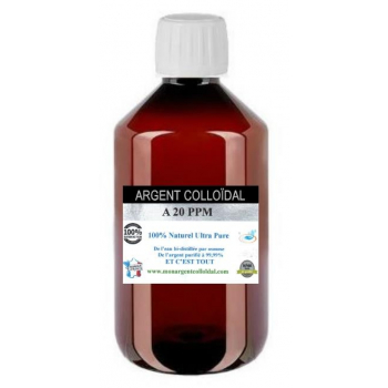 Argent colloïdal à 20 ppm 500 Millilitres