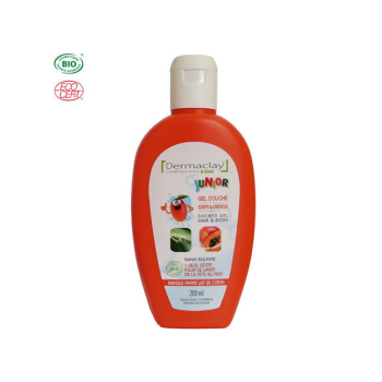 DERMACLAY - Gel douche bio Enfant Corps et Cheveux Mangue Papaye 200ml