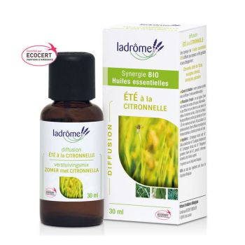 LADRÔME - Eté à la citronnelle - Mélange huiles essentielles pour diffuseur bio 30ml