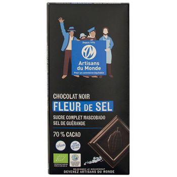 Chocolat noir bio & équitable à la fleur de sel
