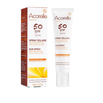 ACORELLE - Spray solaire bio SPF50 Haute protection - Enfants et peaux sensibles - 100ml