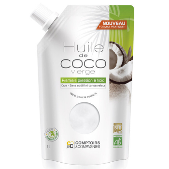 COMPTOIRS ET COMPAGNIES - Huile de coco vierge bio - Doypack 1 litre