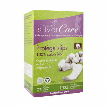 SILVERCARE - Protège slip coton bio - 30 protège-slips