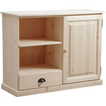 BARCLER - Meuble TV socle - Epicéa brut