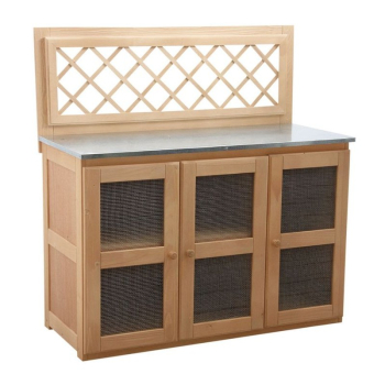 BARCLER - Meuble Cuisine d'Eté – Epicéa lasuré et Zinc