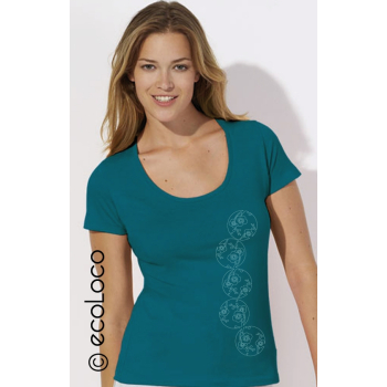 T shirt bio CERISIER JAPONAIS imprimé en France artisan fairwear équitable vegan 