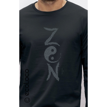 T-shirt bio ZEN imprimé en France artisan manches longues équitable vegan fairwear