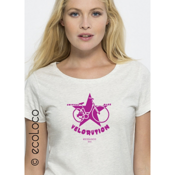T-shirt bio VELORUTION imprimé en France artisan mode éthique faiwear vegan