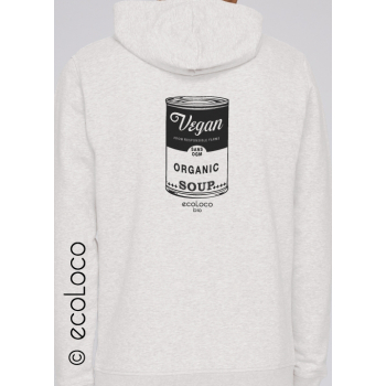Sweatshirt bio Vegan hood zippé mode éthique équitable imprimé en France artisan sportwear