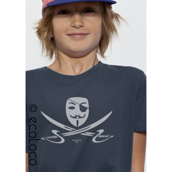 T shirt bio PIRATE  imprimé en France artisan mode éthique équitable vegan fairwear enfant 