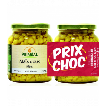 PRIMÉAL - Lot de deux pots de maïs doux bio