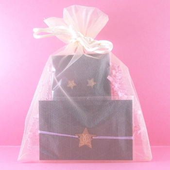 Pochette cadeau-Bijoux-Puces d'oreilles + Bracelet-Etoiles- LES FOLLES MARQUISES