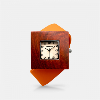 Montre en bois Femme SQUARE ORANGE XL