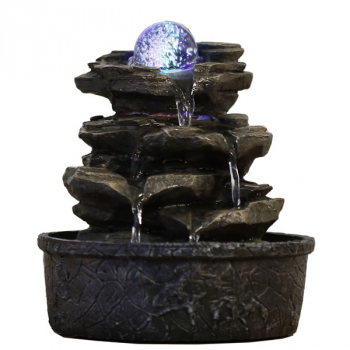 Fontaine d'Intérieur Déco Nature Little Rock avec Eclairage Led