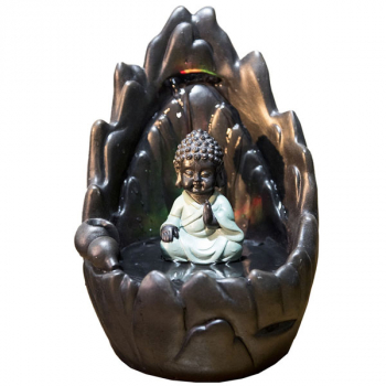 Fontaine d'Intérieur Déco Bouddha Feng Shui Yann avec Eclairage Led