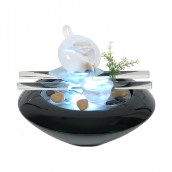Fontaine d'Intérieur Cristal Line Tea Time en Verre avec Eclairage Led