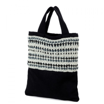 Sac Ganga noir  en feutre et laine