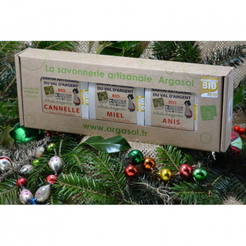 Boîte Cadeau Cartonnée  3 Savons Noël