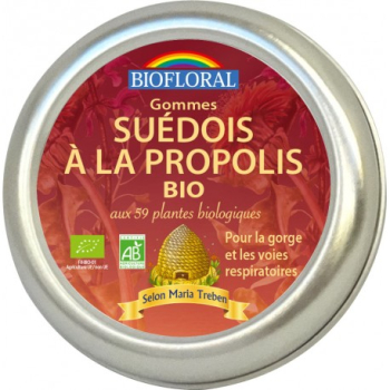 BIOFLORAL - Gommes Suédois à la Propolis Bio aux 59 Plantes