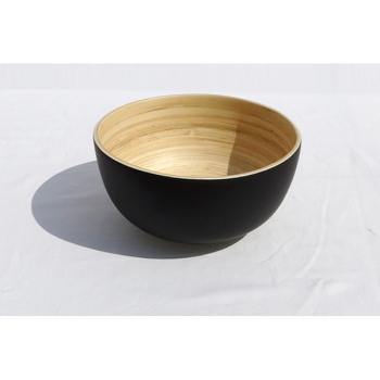 BIBOL - Petit Saladier En Bambou Laqué - TCHON Noir mat S