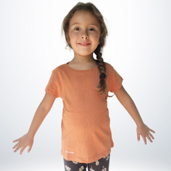 T-Shirt Coton Fille Orange Sahara