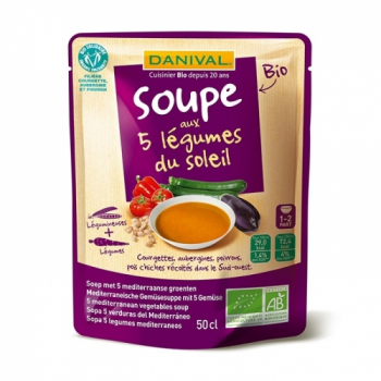 DANIVAL - Soupe bio aux 5 légumes du soleil 50 cl