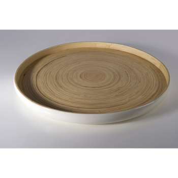 BIBOL - Plateaux En Bambou Laqué - KHAY Blanc M