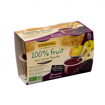 DANIVAL - Purée 100% fruit Pomme Pruneau