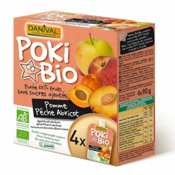 DANIVAL - Poki Bio Pomme Pêche Abricot x 4