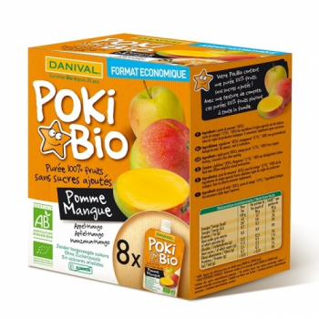 DANIVAL - Poki Bio Pomme Mangue x 8