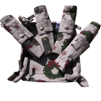 Panière+4 Serviettes de Table - Coton bio- Fond Taupe- Imprimé de Noël